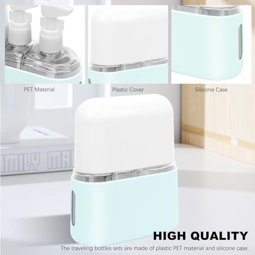 Skycase Travel Bottles - Leak Proof Refillable Tsa Approved Travel Size Toiletries, 3 in 1 Liquid Bottles Containers with Labels and Funnel Airplane Accessories Kits for Lotion Liquid (Blue) - color: Blue, size: 3 in 1