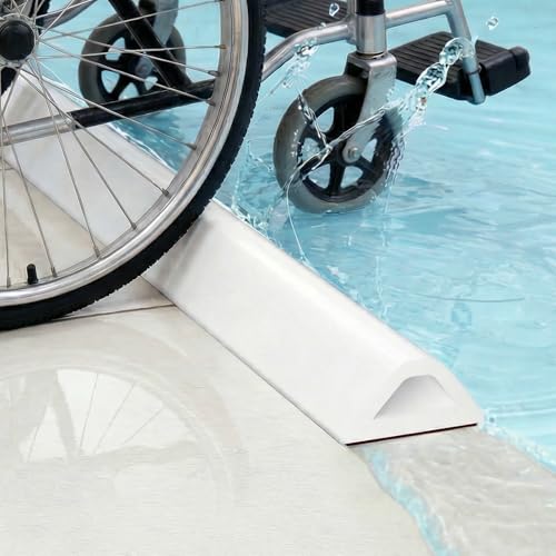 138in Shower Threshold Water Dam - Self-Adhesive Silicone Water Barrier for Wet/Dry Separation, Collapsible Seal Strip for Walk-In Showers, Bathtubs, Kitchen Sinks, Wheelchair Accessible Ramp Design - color: White, size: 3.5 m / 138 in