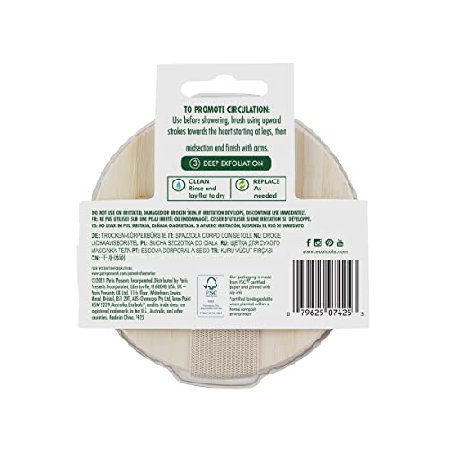 EcoTools Dry Body Brush, For Post Shower & Bath Skincare Routine, Removes Dirt & Promotes Blood Circulation, Helps Reduce Appearance of Cellulite, Eco-Friendly, Vegan & Cruelty-Free, 1 Count - size: 1 Count (Pack of 2)