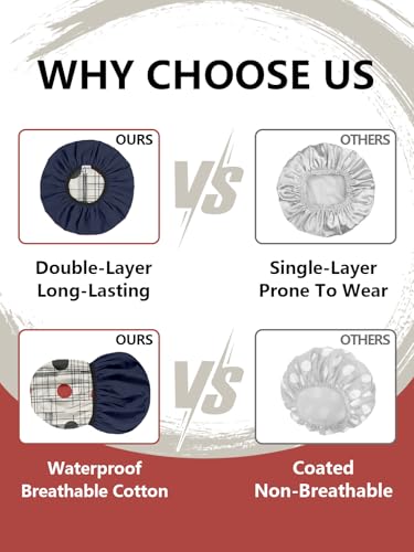 Years calm Shower Cap for Men, Waterproof Reusable Hair Cap with Dual-Layer Design, Reversible Double-Sided Use, Stretchable Elastic Band, Comfortable Fit for Shower, Gym, Hair Care & Travel - color: White and black