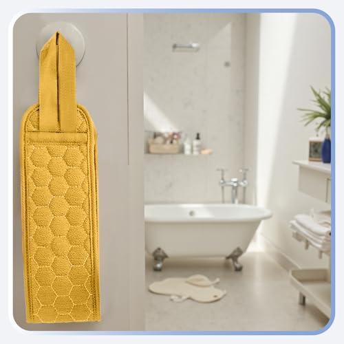 Back Scrubber for Shower with Handles, 40 Inch Extra Long Double-Sided Exfoliating Bath Strap, Textured Body Washer with Extended Reach for Deep Cleaning (Yellow) - color: Yellow