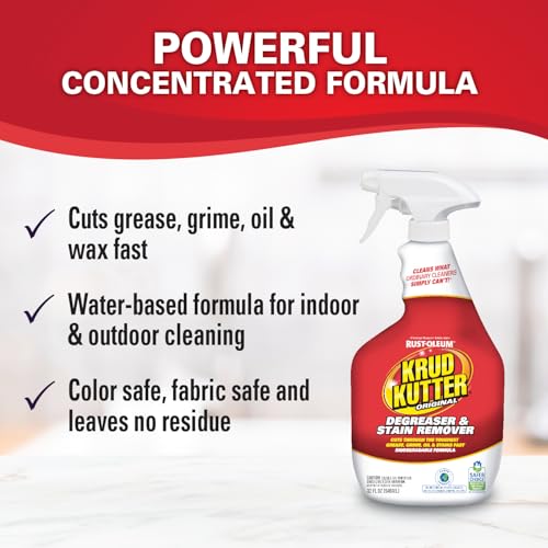 Krud Kutter Original Cleaner Degreaser Spray, 32 oz | Cuts grease, oil, grime, tar and wax. Water-based formula. Leaves no residue.