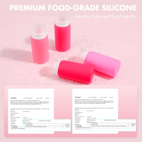 Muslish 21 Pack Travel Bottles for Toiletries, Leak-Proof TSA Compliant Silicone Travel Size Containers for Shampoo and Conditioner, BPA Free with Toiletry Bag (Pink) - color: Pink