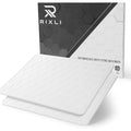Diatomaceous Earth Stone Bathmat | Eco-Friendly XL Stone Bath Mat 18x24 Inch. Instant Dry Bathroom Mat with Sandpaper & Pads. Multiuse, Kitchen Counter & Stone Dog Bowl Mat (2, White) - color: White