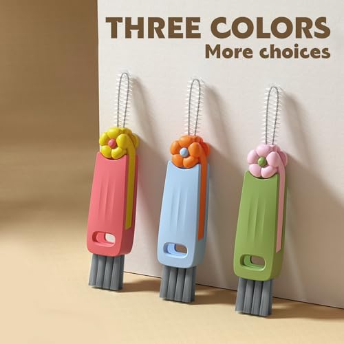 HRXFOZ 3 in 1 Multifunctional Cleaning Brush, Crevice Cleaner for Bottle Gap Tight Spaces, Portable Cup Lid Cleaner (6 PCS) - color: 6 Pcs