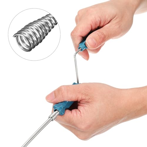 HARFINGTON Drain Augers 6 Ft Stainless Steel Flexible Plumbing Auger Hair Drain Cleaner Tool Toilet Auger Clog Remover Tool for Kitchen Bathroom Shower Sink Toilet Bathtub, Blue - color: Blue, size: 1.8m