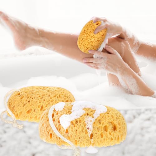 2Pcs Bath Sponge, 6.1 Inch Soft Exfoliating Body Scrubber Shower Sponges, Large Foam Loofah Face Puff for Women, Men, Teenager Body Cleansing Supplies - style: Style 1