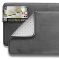 Clara Clark 2 Piece Bathroom Rugs Bath Mat Set, Velvet Memory Foam Bath Mats for Bathroom - Non-Slip, PVC Backing Bath Rugs, Washable - Dries Quickly, Grey - color: Dark Grey, style: 17 x 24 + 20 x 32