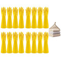 8 Pairs Reusable Household Cleaning Gloves, Rubber Kitchen Dishwashing Gloves,Extra Thickness, Long Sleeves, for Washing Dishes, Pet Care(Medium, Yellow) - size: Medium (Pack of 8)