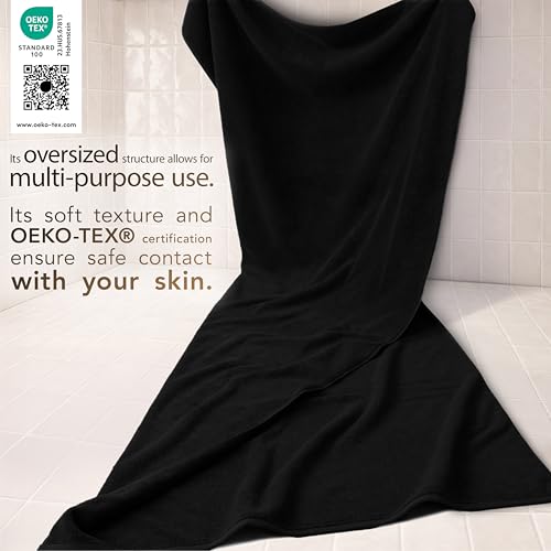 Cotton Paradise 100% Cotton Turkish Towel, Soft Absorbent Quick Dry, 40x80 Oversized Bath Sheet Towel, Coal Black - color: Coal Black, size: 1 PC 40x80"