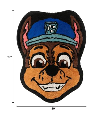Paw Patrol Chase 100% Cotton Non Slip Plush Bathroom Mat Rug (Officially Licensed Product) By Franco - color: Paw Patrol