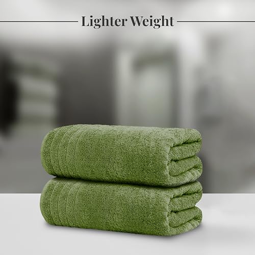 Tens Towels Pack of 4 Extra Large Bath Towels 30 x 60 Inches, 100% Cotton, Larger & Lighter Weight, Quicker to Dry, Super Soft and Absorbent, Perfect for Bathroom, Green - color: Green
