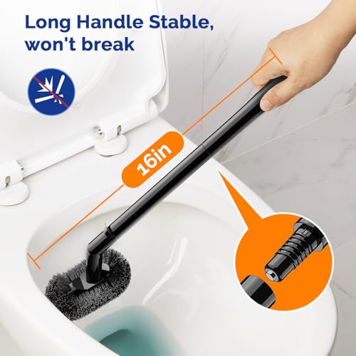 HAMITOR Toilet Plunger Bowl Brush Combo：Heavy Duty Rubber for Drain Clog Remover - Curved Design Bristles for Deep Cleaning Under Rim - Compact Bathroom Cleaning Tools for New Homet Essentials - Black - color: B-black, size: 1 pack