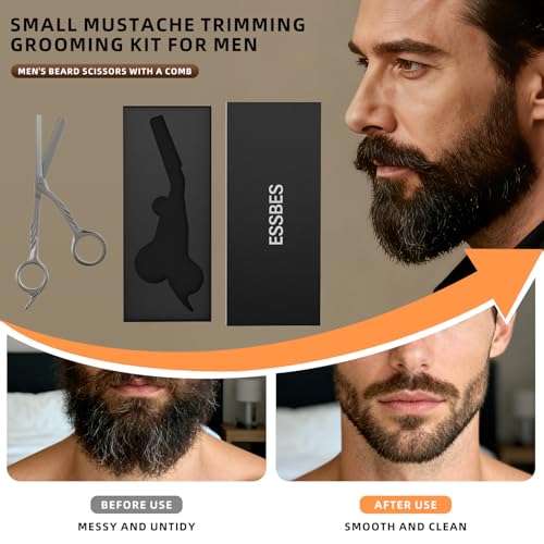 Beard Scissors with comb small mustache trimming eyebrow grooming kit
