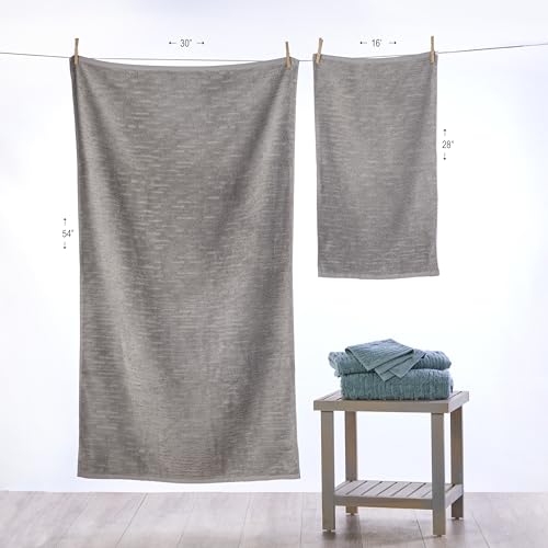 SKL Home CloudSoft Cotton Luxury Bath Towel for Bath & Gift, Gray - color: Gray, style: Bath Towel