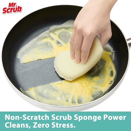 Mr. Scrub Sponges Kitchen Scrub Dish Sponge Scouring Pad, 6 Pack Cleaning Brush Scrubber Supplies for Soap, Dishwashing Dinnerware Sets Pan Pot Glass Dishwasher Sink Bathroom Towels Cloth Rags Holder - size: 6 Pack