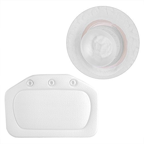 Bath Pillow, Bathtub Head Neck Support, Soft Foam Padded Spa Tub Headrest Back Shoulders Support Cushion Bathroom (White) - color: White