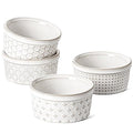 LE TAUCI Ramekins 6 oz, Ramiken for Creme Brulee, Lava Cake,Pudding, Souffle, Small Sauce Bowl,Ceramic Baking Dishes- 4 inch, Set of 4, Arctic White - color: Arctic White, size: 6 oz