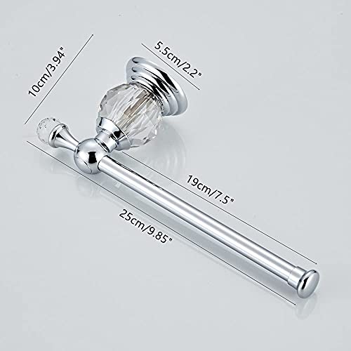 BATHSIR Crystal Toilet Paper Holder, SilverToilet Roll Holder Modern Bathroom Accessories Zinc Alloy Tissue Hanger Wall Mounted