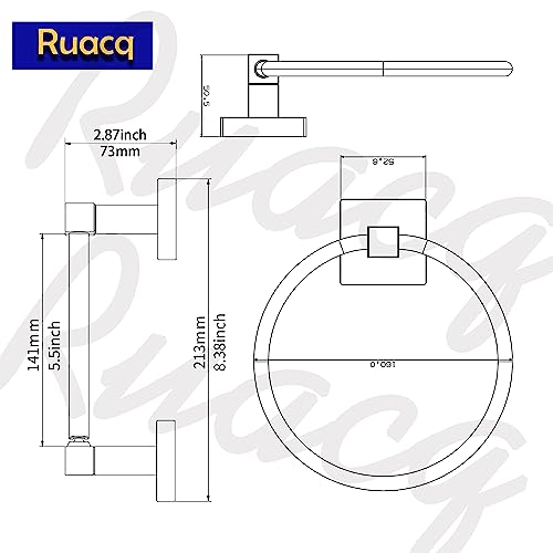 Ruacq Brushed Gold Toilet Paper Holder Towel Ring Bathroom Accessories Hardware Set Double Post Pivoting Toilet Roll Holder Square Stainless Steel and Zinc Alloy Modern Wall Mounted 2 Pieces - color: Brushed Gold, size: 2pcs