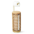 Trongee Freestanding Toilet Paper Holder with Storage,Goldn Handmade Woven Toilet Paper Roll Holder Stand,3 Rolls of Tissue Holder for Bathroom,Rattan Sturdy Boho Bathroom Toilet Paper Storage - color: Gold