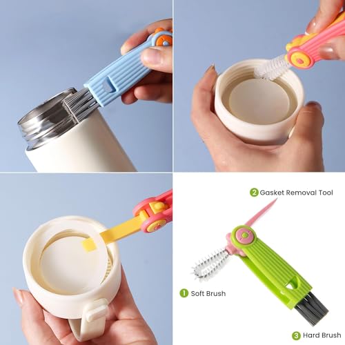 Ariseno 4-in-1 Baby Bottle Brush Set, Bottle Brush Cleaner, Bottle Cleaner Brush Set, Including Nylon Bottle Brush, Bottle Cap Brush, Straw Brush, Nipple Brush, BPA-Free (Green) - color: Green-nylon