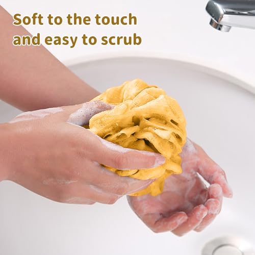 3 PCS Exfoliating Back Scrubber Strap Double Sided Bath Sponges Washer for Shower Deep Clean Towel, Yellow - color: Yellow