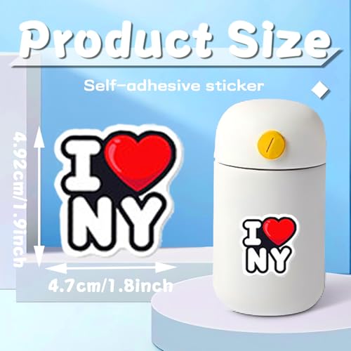50 Pcs New York Stickers Set New York City Travel Stickers Vinyl Waterproof Stickers for Water Bottles Laptops Bike Car Motorcycle Skateboard - style: New York
