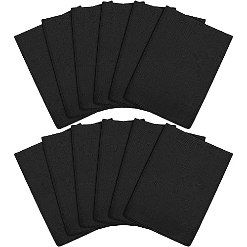 Tatuo 12 Pack Korean Exfoliating Mitt & Cloth, Viscose Rayon Dead Skin Remover Washcloth, Multi Color Body Scrub Towel for Shower Spa Travel(Small,Black) - color: Black, size: Small