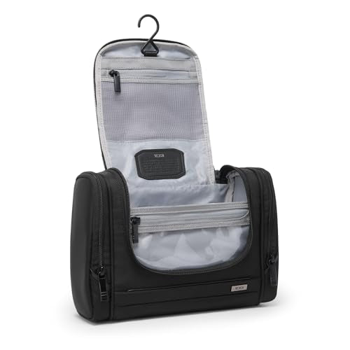 TUMI - Alpha Hanging Travel Kit - Toiletries and Cosmetics Organizer - Travel Essentials Bag with Hooks & Pockets - Midnight Black - color: MIDNIGHT BLACK