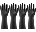 Bamllum 4 Pairs Rubber Kitchen Dishwashing Gloves - Reusable Household Cleaning Gloves for Washing Dishes and Cleaning Tasks, Flexible Long-lasting and Non-Slip (Medium, Black) - size: Medium