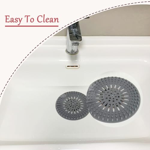 KTOJOY Bathroom Sink Drain Strainers, Hair Catcher Shower Drain Covers Protector - Flexible TPR Material, Multi-Color for Tub Shower Sink, 6 Pack