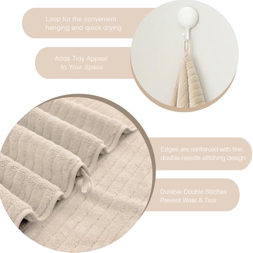 Hailea Hand Towels Set 16x31 Inches,Soft Microfibers Bathroom Towel Set 2 Pack,Highly Absorbent Quick Dry Luxury Towel Hotel Spa Gym Hand Towel Collection for Bathroom,Camel - color: Beige, size: 2-Piece Hand Towel