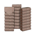 Casa Lino Face Towels & Body Wash Cloths for Showering - 100% Cotton Wash Cloths for Bathroom - Highly Absorbent & Quick Drying Washcloth Set - Cotton Washcloths 24 Pack (12" x 12") - (Brown) - color: Coffee