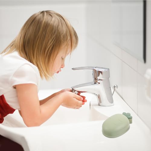 Ipetboom Double Layer Soap Holder with Drainage Leakproof Portable Soap Case with Lid for Bathroom and Travel 4pcs Set (red Green)