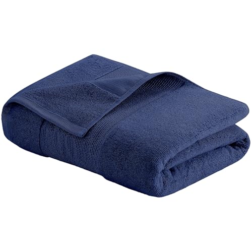Modern Threads - Air Cloud 2-Pack 100% Zero-Twist Cotton Bath Sheet Set - Super Absorbent & Quick Dry - 500 GSM - Soft & Plush, Navy - color: Navy, size: 2-Pack Bath Sheet