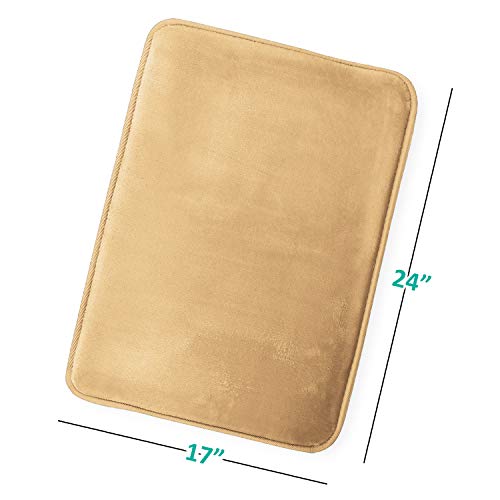 Clara Clark Bathroom Rugs, Velvet Memory Foam Bath Mat, Non-Slip, Machine Washable Bath Rugs - Dries Quickly, Ultra Soft Plush Bath Mats for Bathroom, 17 x 24, Camel Gold - color: Camel Gold, style: 17 x 24