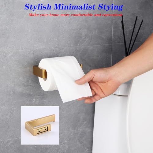 GERZWY Bathroom Toilet Paper Holder Stainless Steel Gold Tissue Paper Roll Holder Wall Mount HG1718-BE - color: Gold