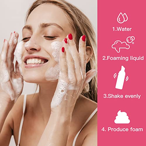 Travel Foam Pump Bottle - 2oz Small Size Foaming Hand Soap Dispenser - Mini Portable Mousse Lash Shampoo Kit Container for Hair - Empty Leak Proof Plastic Rose Red Foamer 3Pack - color: Rose Red