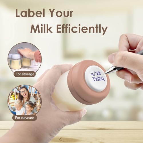 Maymom Screw Lids Aka Travel Caps with Rewritable Sealing Disc Compatible with Avent, Maymom Wide Mouth Bottles; Cap Replace Avent Natural Bottle Sealing Ring and Sealing Disc, 6pcs. (Brown) - color: Brown