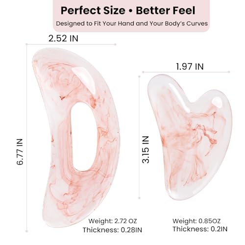 Large Body Gua Sha Tool for Lymphatic Drainage,Cellulite, Sculpting and Sore Muscles,Grip-Friendly with Smooth Resin & Ergonomic Design for Jawline, Neck,Thighs and Stomach Pink Resin Prop 65 Tested - color: Rose Pink