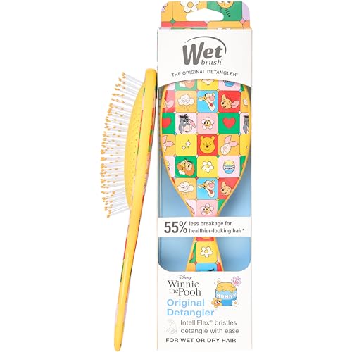 Wet Brush Disney Winnie The Pooh Original Detangler Hair Brush, Flexible Bristles Gently Detangle All Hair Types, Works on Wet or Dry Strands, Ergonomic Handle, Reduces Breakage, Pooh & Friends - color: Pooh & Friends