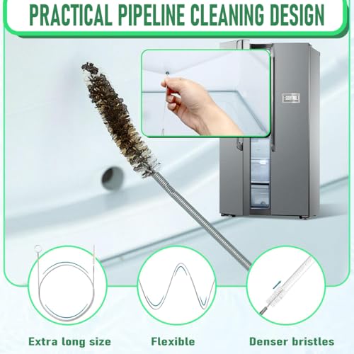 Drain Snake 8 Set: 35.5" Drain Clog Remover (x1), 60" Steel Hair Snake (x2), 30" PET Sink Snake (x3), Shower Head Cleaner Tool (1 pack) and 30" Cleaning Brush (x1) (Drain Snake 8 Set)