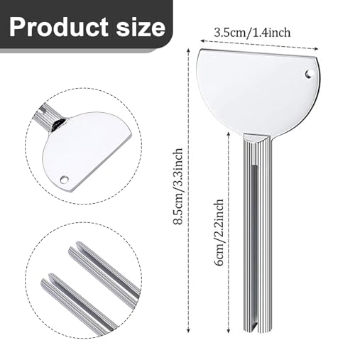 3 Pcs Toothpaste Tube Squeezers,Stainless Steel Toothpaste Squeezer,Metal Manual Dispenser Roller Tube Wringer,Tube Key Tooth Paste Squeezer for Home Toothpaste Paint,Cream, Cosmetic and Hair Dye - color: Silver