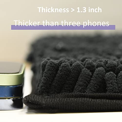 RUN HELIX Bath Rug Set 4 Piece - Non Slip Bath Mats, Soft Shaggy Absorbent Bathroom Mat Set with U-Shaped Toilet Mat, Black - color: Black, size: 1'8" x 2'8" (Square + oval + U-shape)