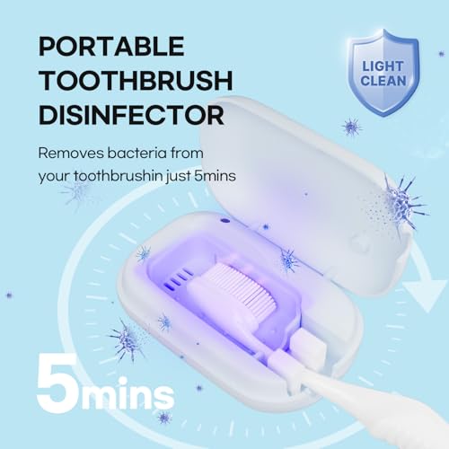 HubiCare Toothbrush Case, Pastel Color Portable Mini Toothbrush Covers with Holder, Rechargeable Travel Home Toothbrush and Holder, Cleaner Case for All Electric & Manual Toothbrushes (Blue) - color: Blue