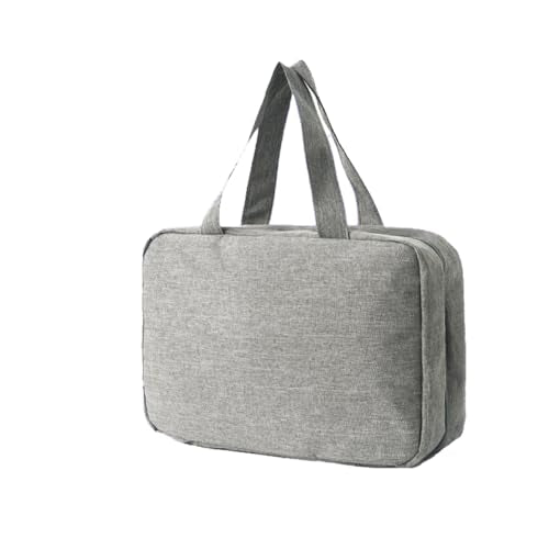 Travel Makeup Bag, Large Capacity Women's Makeup Bag, Waterproof Portable Four-Fold Travel Storage Box, Layered Mesh Toiletries Bag, Suitable for Daily Use, Business Travel, Tourism, etc. (Grey)