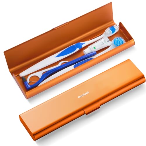 Wider Aluminum Toothbrush Travel Case, Portable Travel Toothbrush Holder, Durable Manual Toothbrush Box Container for Traveling, Bathroom, Camping, Business Trip, Orange - color: Orange, size: 1 Pack (Large)
