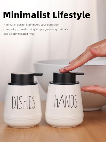 Ceramic Soap Dispenser Set, 13oz Wash Soap Dispenser (Foam-Hands & Dishes) - color: Foam-hands & Dishes