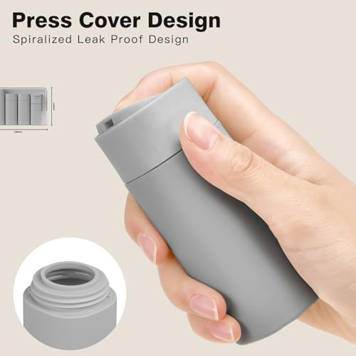 Travel Bottles for Toiletries, 5 Pack Travel Size Containers, TSA Approved Leak Proof - Silicone Toiletry Containers with Clear Bag for Shampoo, Conditioner & Lotion, Travel Essentials - color: Grey